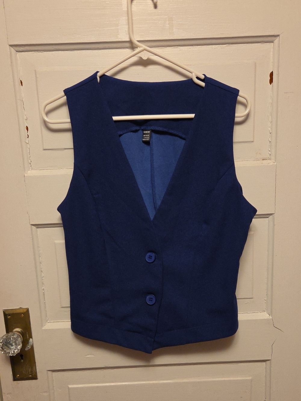 SHEIN Cobalt Blue Button-Front Vest Top